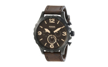 Nate Chronograph Brown Dial Brown Leather Men's Watch