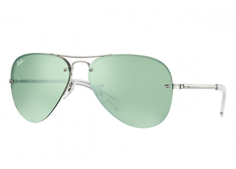 Dark Green/Silver Mirror Aviator Sunglasses