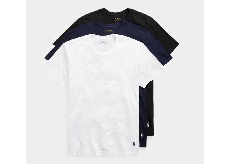 POLO RALPH LAUREN Classic Fit T-Shirt 3-Pack - BLACK/WHITE/NAVY