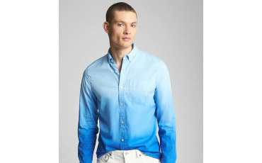 Dip-Dye Standard Fit Shirt in Poplin