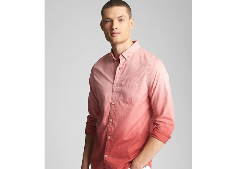 Dip-Dye Standard Fit Shirt in Poplin