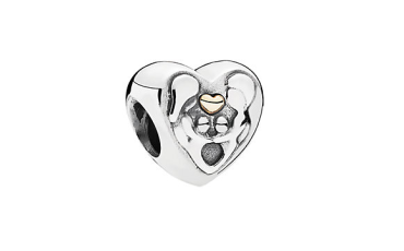 PANDORA Heart Family 14K & Silver Charm
