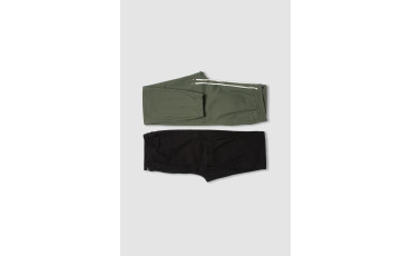STRETCH TWILL JOGGERS - 2 PACK MILITARY GREEN/BLACK
