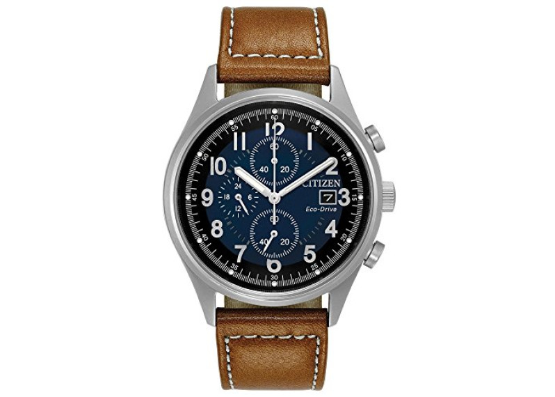 Chandler Blue Dial Men's Chronograph Leather Watch
