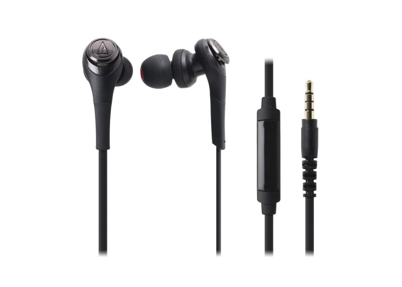 Audio-Technica AUD ATHCKS550ISBK Solid Bass In-Ear Headphones