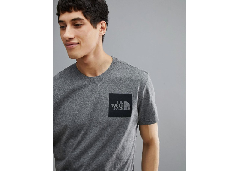Fine Box Logo T-Shirt In Gray Marl
