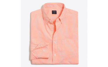 Washed shirt in microgingham