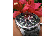 Chronograph Black Dial Stainless Steel Men's Watch