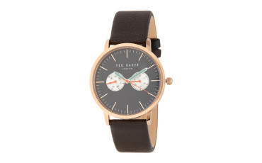 Men's Leather Strap Watch, 42mm