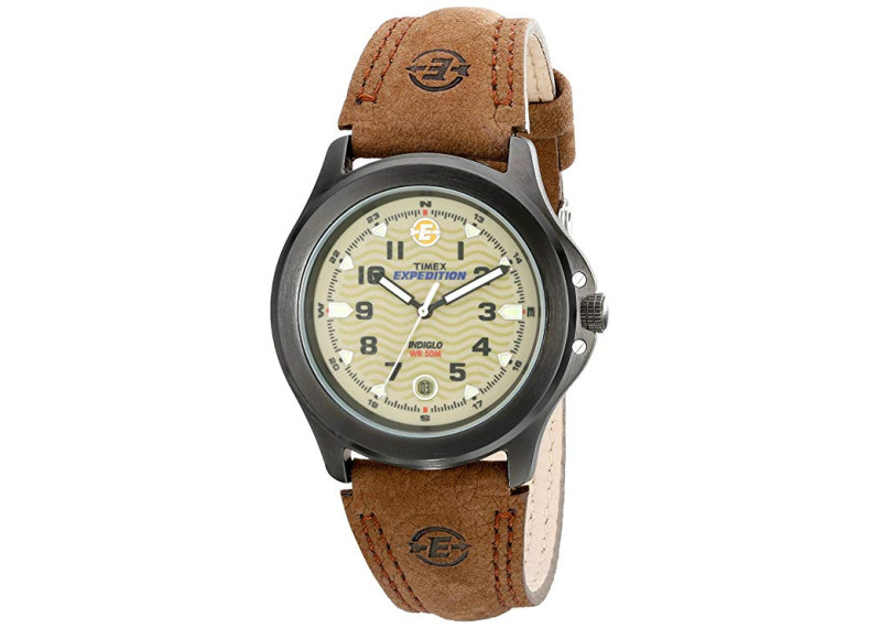 Timex Men's T40051 Expedition Metal Field Brown Leather Strap Watch - Brown/Black/Olive