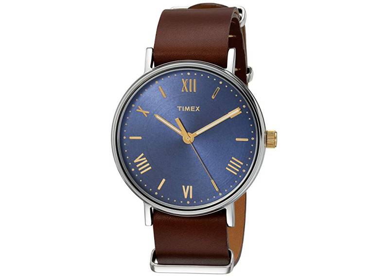 Timex Men's Southview 41mm Leather Strap Watch - Brown/Blue