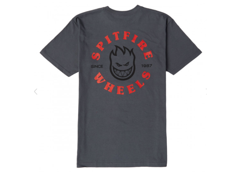 Spitfire Bighead Classic T-Shirt - Charcoal/Black/Red