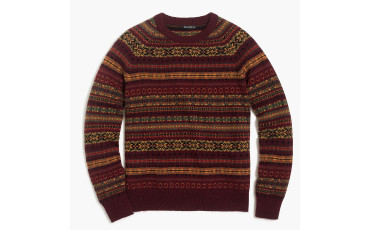Fair isle crewneck sweater in supersoft wool blend