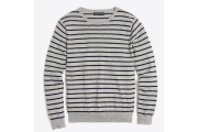 Cotton jersey crewneck sweater in stripe