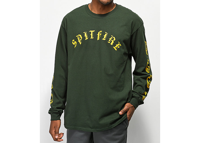 Spitfire Old E Forest Green Long Sleeve T-Shirt