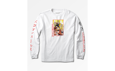 Primitive x Dragon Ball Z Super Saiyan Goku White Long Sleeve T-Shirt