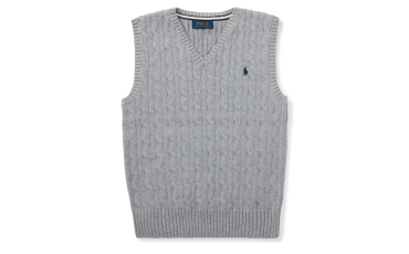 Cable-Knit Cotton Sweater Vest 大童裝