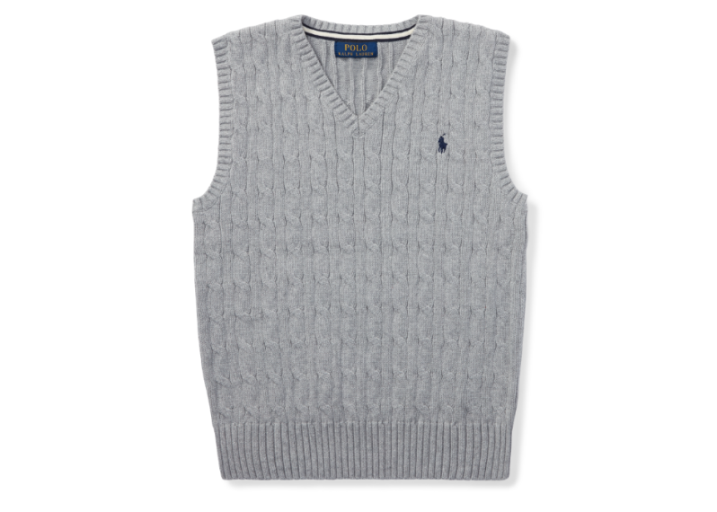 Cable-Knit Cotton Sweater Vest 大童裝