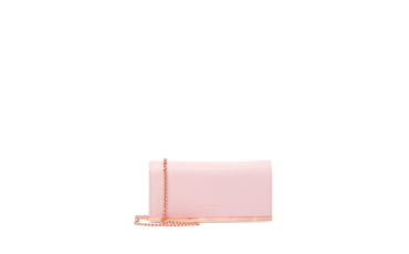 Natalie Metal Bar Leather Matinee Wallet-on-a-Chain