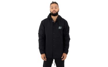 Serif Quilted Coaches Jacket - Black