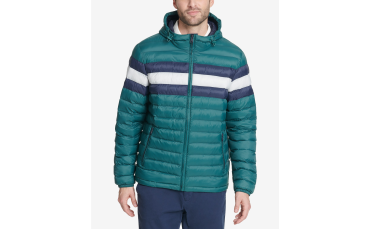 Men's Color Block Hooded Ski Coat