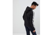athletic icon seagull and logo taping fullzip hoodie in black