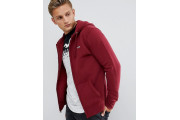 icon logo full zip hoodie in burgundy