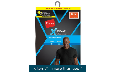X-Temp® Comfort Cool® Dyed Black Crewneck Undershirt 6-Pack