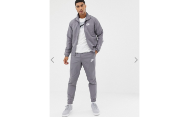 Woven Tracksuit Set In Grey