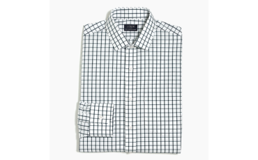 Thompson slim-fit flex wrinkle-free shirt in tattersall