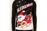 Black Sledgendary Slogan Christmas Jumper