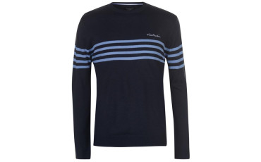 Striped Chest Crew Knit Mens