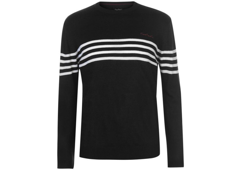 Striped Chest Crew Knit Mens