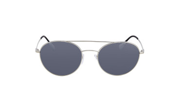 Grey Mirror Gradient Silver Round Sunglasses