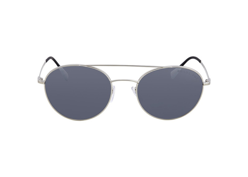 Grey Mirror Gradient Silver Round Sunglasses