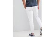 Hollister all over print logo super skinny joggers in white