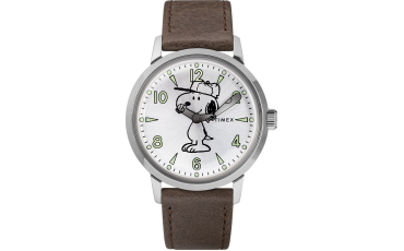 Welton Featuring Snoopy 40mm Leather Strap Watch