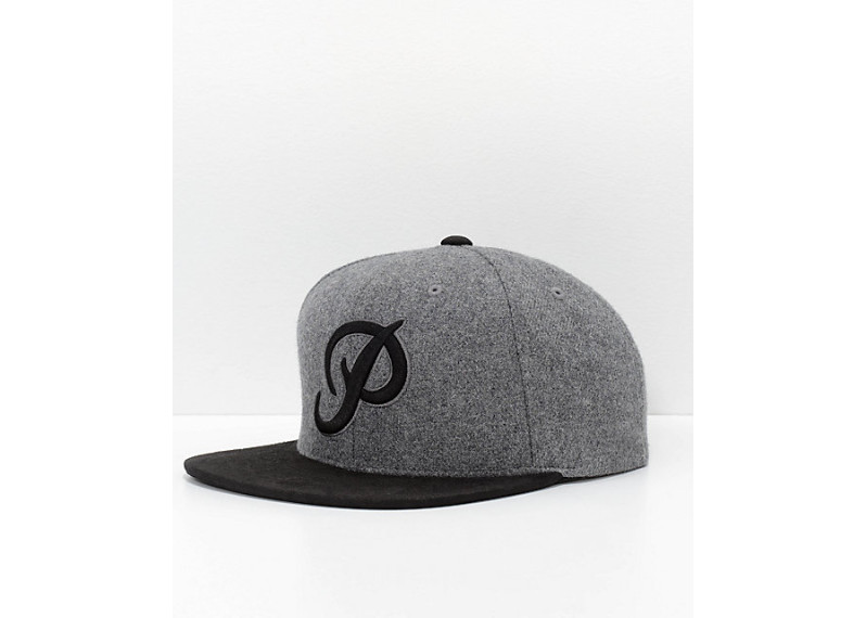 Classic P Black & Grey Wool Snapback Hat