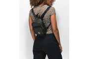 Black & Gold Faux Leather Mini Backpack