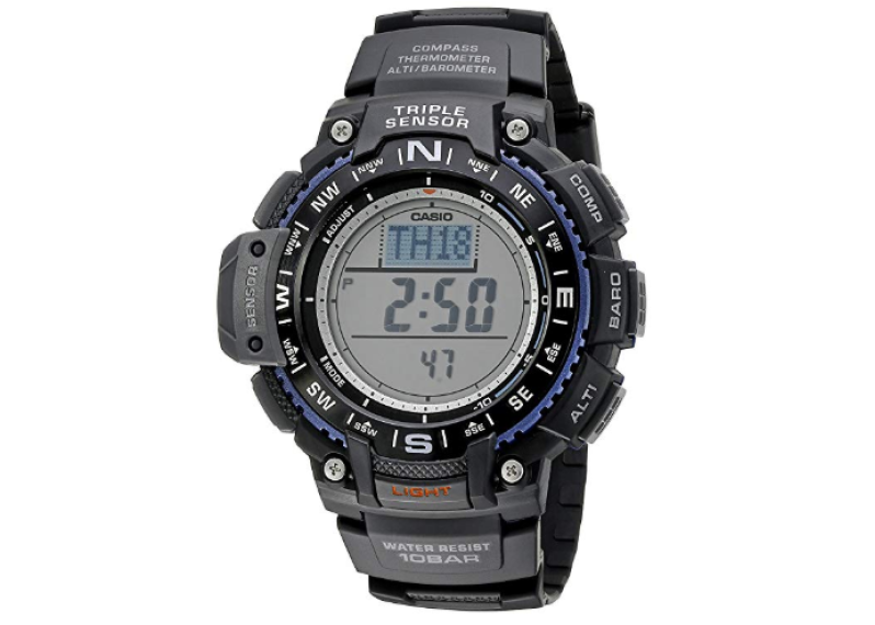 Men's SGW-1000-1ACR Triple Sensor Digital Display Quartz Black Watch