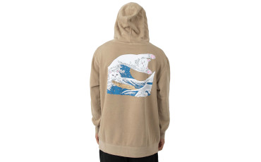Great Wave Of Nerm Pullover Hoodie - Tan