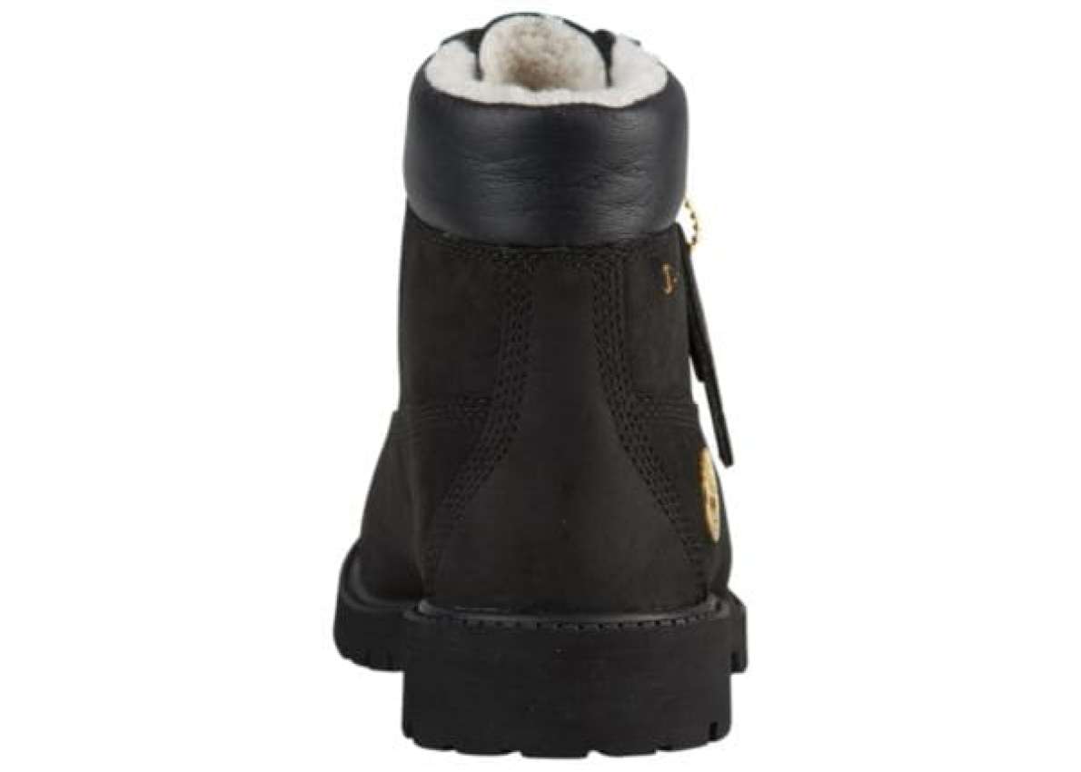 timberland x champion 6 shearling boots black
