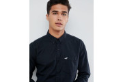 Muscle Fit Icon Logo Oxford Shirt in Black