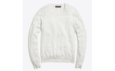Slim-fit cotton piqué crewneck sweater