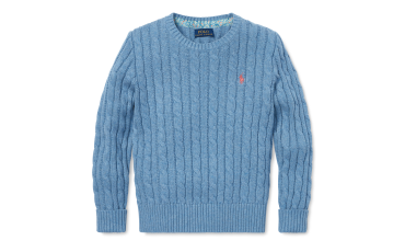 Cable-Knit Cotton Sweater 大童