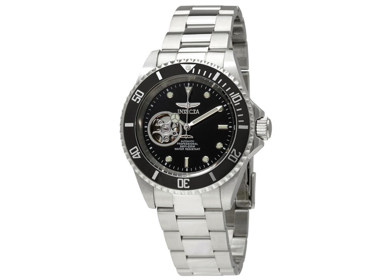 Pro Diver Automatic Black Dial Stainless Steel Men's Watch