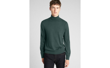 Turtleneck Pullover Sweater in Pure Merino Wool