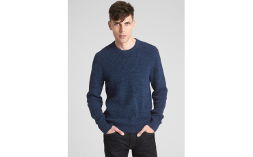 Shaker Stitch Pullover Crewneck Sweater