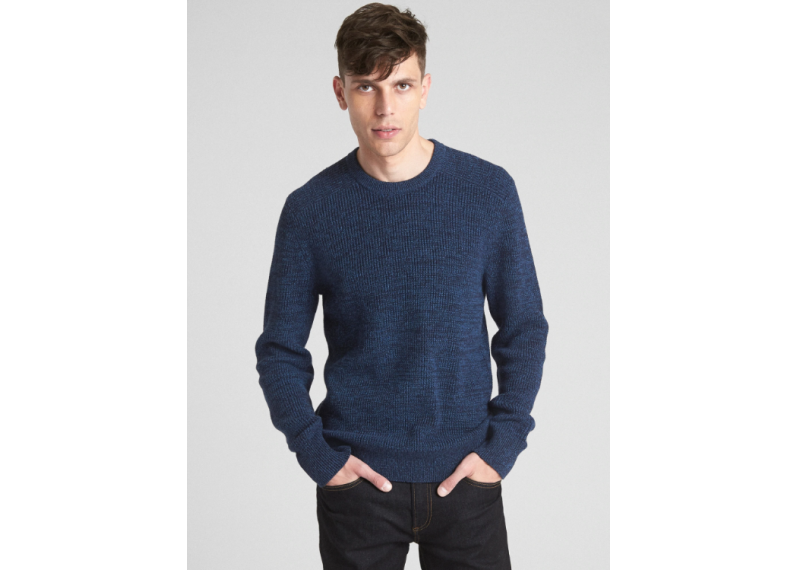 Shaker Stitch Pullover Crewneck Sweater