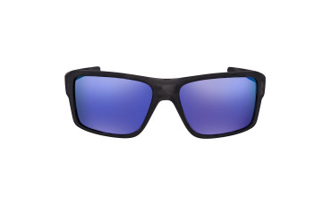 Double Edge Violet Iridium Rectangular Men's Sunglasses